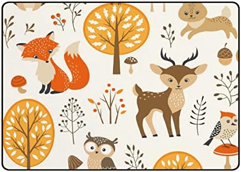Xollar 80 x 58 em grandes tapetes de área de crianças outono de outono desenho animado animal berçário macio tapete