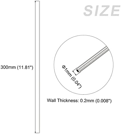 Metallixity 304 Tubo de aço inoxidável 2pcs, tubulação reta - para móveis para casa, máquinas