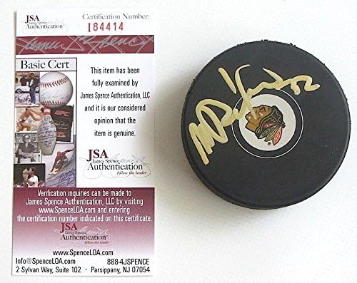 Michal Rozsival assinou Puck 2013 Cup Chicago Blackhawks - JSA I84414 - Pucks autografados da NHL