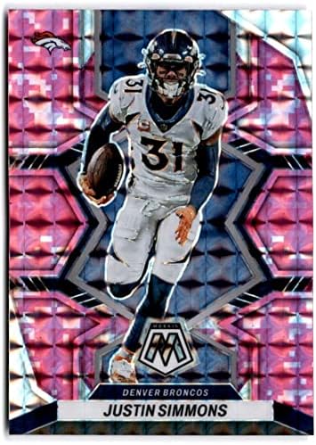 2022 Panini Mosaic Mosaic Camo Pink 62 Justin Simmons Denver Broncos NFL Football Trading Card
