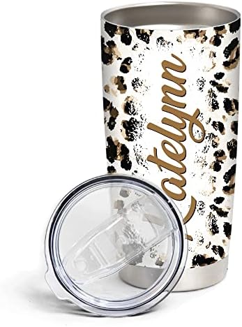 HyTurtle Personalized Leopard Print Tumbler - Presentes de estampa de leopardo para meninas mulheres no dia das mães -