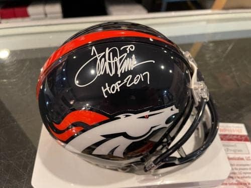 Terrell Davis Denver Broncos Hof 2017 Mini capacete assinado JSA Authentic A - Capacetes NFL autografados