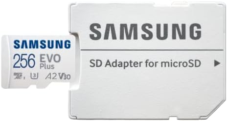 Samsung 256 GB Micro SD Card Evo Plus para Samsung Phone Funciona com Galaxy A20s, A20, A10, A70 SDXC Classe 10 A2 UHS-I