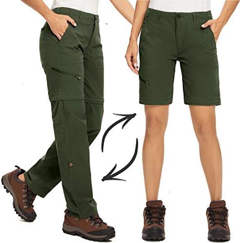 Calças de caminhada feminina conversível Quick Dry Lightweight Outdoor UPF 40 Pesca Safari Permatir Calças Camping à prova