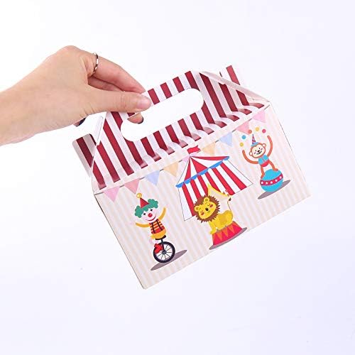 Kepato 24pcs carnaval circo temático decoração de festa favorita caixas de tratamento de papel de cupcake, bolo de presente biscoito