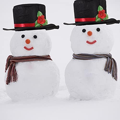 Pretyzoom 14pcs Kit de decoração de boneco de neve inclui chapéus pretos de cenoura Buttons pretos Buckhorn para suprimentos de artesanato de Natal
