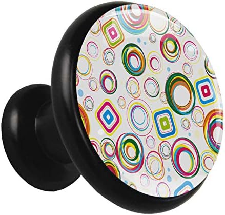 Botões de cômoda de portadora Circle Rainbow Art Draws botões de cristal botões de vidro de 4pcs projetados em botões redondos