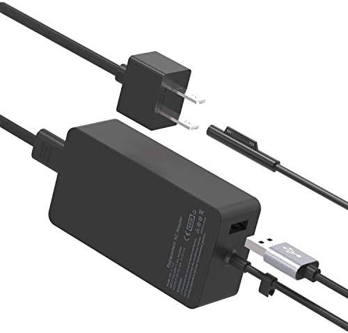 Surface Pro Charger Surface Laptop Charger 65W, para Surface Pro 3 Pro 4 Pro 5 Pro 6 Pro 7 Superfície Pro X GO 1 2 Laptop