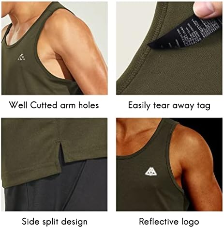 Haimont Men's Quick Dry Tank Tops Athletic Gym Sports Sports Sleesess Shirts para a execução de treino
