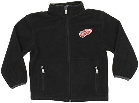 NHL Youth / Kids Detroit Red Wings Zip Up Polar Fleece Jacket, Black