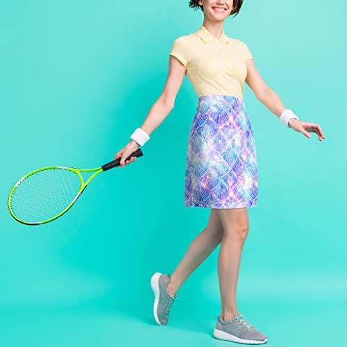 Frio · Tek Salas de tênis atléticos de tenista de tenista tek com shorts de shorts na cintura alta saia de treino com bolsos