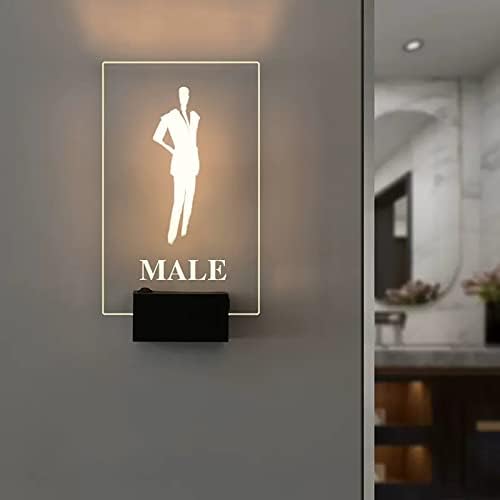 Sinal de iluminação de banheiro LED da banheira de Depila, sinal de iluminação de banheiro feminino montado na parede, sinal