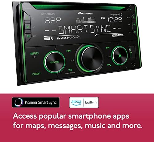 Pioneiro fh -s722bs duplo din, Alexa, Pioneer Smart Sync, Bluetooth, Android, iPhone - Receptor de CD de áudio
