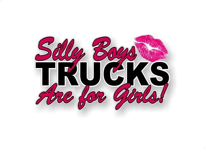 Garotos bobos beijar os caminhões são para meninas White 9 Decal