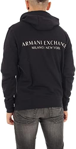 A | X Armani Exchange mass camiseta com capuz masculino com logotipo traseiro da frente