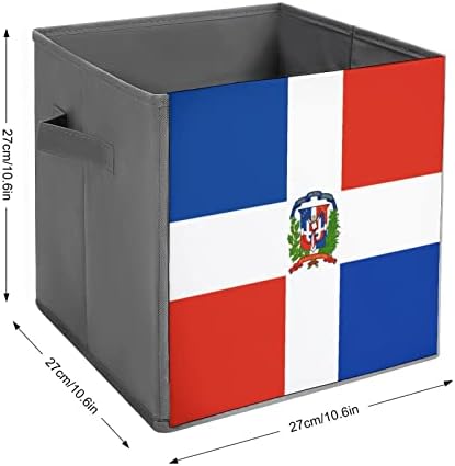 Bandeira da cesta de organizador de cubos de cubos dobráveis ​​de couro dobrável Dominica PU com alças
