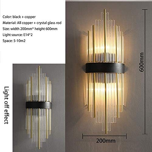 Lâmpada de parede de estilo moderno ZPLMW, LED Pingente de cristal luminária de parede Bedroom Raso Lâmpada de parede