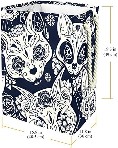 EMOMER esboço o padrão de cabeça do gato 300D Oxford PVC Roupas à prova d'água cesto de roupa grande para cobertores Toys de roupas