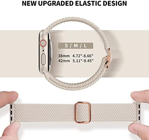 Mosinband 2pack Bandas de loop solo de solo elástico compatíveis com Apple Watch 41mm 38mm 40mm 45mm 42mm 44 mm, nylon elástico ajustável