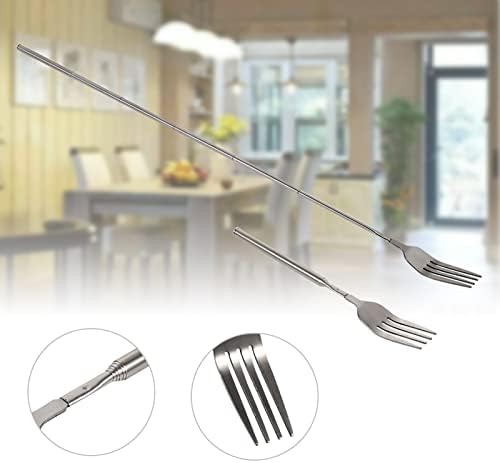Haosie Fork Extra Long, 8,7 a 25,4 polegadas de comprimento, garfo, garfo comprido, garfo telescópico de churrasco,