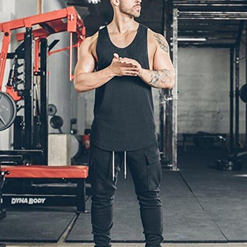 Muscle Tank T-shirt Singlet Vest Cisão de Bodybuilding Masculino Ginásio Sem Madeir