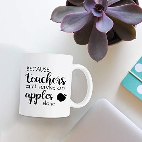 Presentes do Dia dos Professores, porque os professores não podem sobreviver com maçãs sozinhas caneca de café, presentes de professores