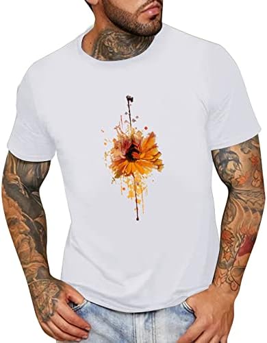 Xxbr mass de manga curta camisetas, 2022 New Summer Flower Print Crewneck camise