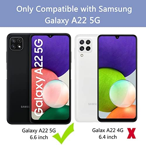 Vanjua [2 pacote] para a caixa Samsung Galaxy A22 5G, a capa protetora de silicone líquido elegante para o corpo inteiro de corpo inteiro para a capa de telefone Samsung Galaxy A22 5G 6,6 polegadas