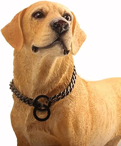 Rumypet Black Dog Chain Collar 11mm/15mm/19mm Cuba Chain Chain Collar Chew Proof Dog Chain Treinando para cães pequenos médios grandes 12-26 polegadas
