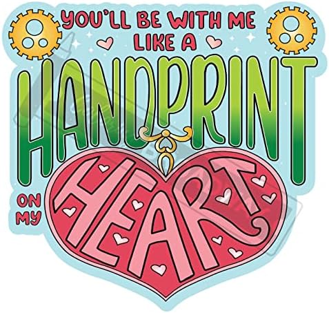 Wicked Like a Handprint on My Heart Sticker Collection - Conjunto de 4 adesivos para colorir Broadway inspirados em vinil sem chiclete Wicked - corte e bolha.