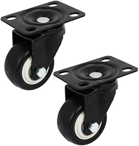 Aexit de 2 polegadas Casters DIA roda única 4 orifícios de montagem Placa giratória Placas de cadeira Colera rodízios 2pcs