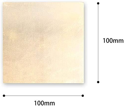 AMDHZ Folha de cobre puro Folha de latão Metal Off Cortes de qualidade Prime H62 Jóias de lençóis de latão, tornando -se adequado a solda 100 mm x 100 mm, 100 mm x 100 mm x 4 mm de placa de latão