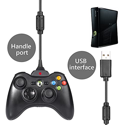 Carregador para controlador Xbox 360, 2 pacote de cabo USB compatível com Microsoft Xbox 360 Slim Wireless Game Controllers, 6 pés
