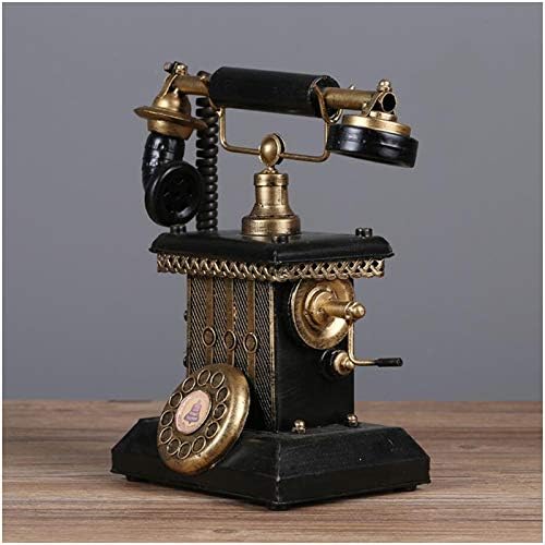 Z & X Modelo de telefonia vintage Modelo de mesa antiga Ornamento de discagem rotativa telefonia de decoração de decoração de barra