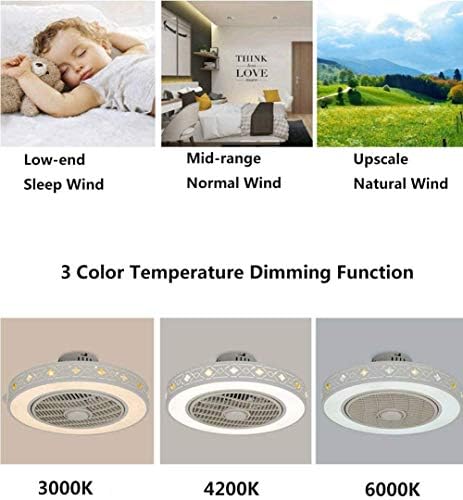 Ventilador de luz LED moderno ventilador de teto com iluminação controle remoto diminua ventilador ajustável fã de teto silencioso