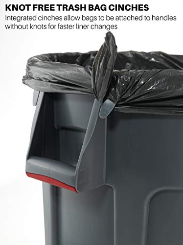 Rubbermaid Commercial Products Brute Pesado lixo/lata de lixo com canais de ventilação - 55 galões - cinza