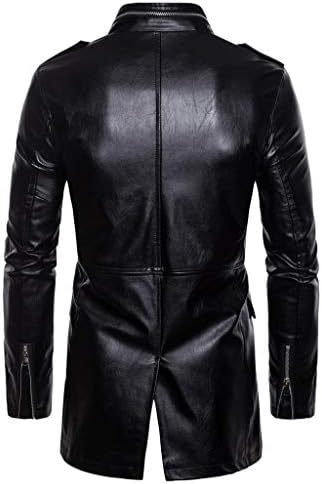Zipper Outwear Biker Leather Men Jacket Autumn & Winter Motorcycle Coat de casacos masculinos e casaco vintage de couro