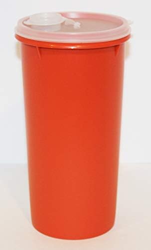 Vintage Tupperware Harvest Orange Handolier Pitcher com Flip Top Seal 48oz