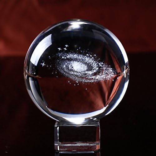 Xiaojia 6/8cm diâmetro globo galáxia miniaturas bola de cristal bola de cristal 3d a laser gravado em quartzo bola de vidro esfera