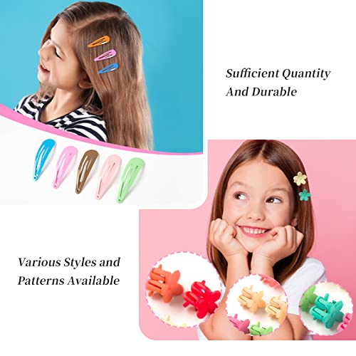780 PCs Girls Hair Acestories Conjunto, laços de cabelo para meninas colorido de colorido barrettes elásticos combinação de elástica de borracha conjunto, acessórios para cabelos de bebê mini garras clipes cabelos para meninas mulheres crianças crianças