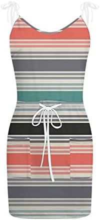 Iqka Women Cami Dress Dress Spaghetti Strap Mini -vestido curto tira de tira de tira V vestidos de praia casual de peças de pescoço