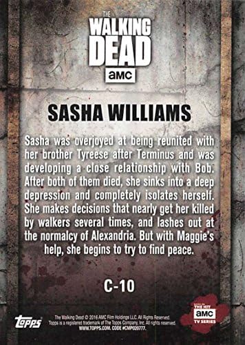 Topps Walking Dead Season 5 Perfis de caracteres Cartão de negociação C-10 Sasha Williams