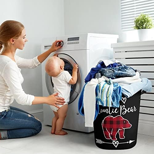 Plaid Buffalo tia tia urso lavanderia cesto de lavanderia cesto para lavar roupa de lavar roupas de roupas