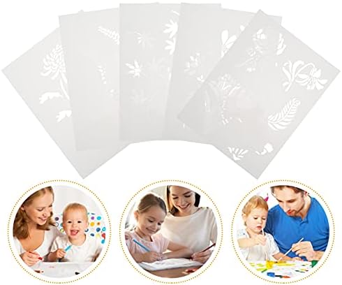 NUOBESTETY CASCOLES Scrapbook 5pcs pintando estêncils reutilizáveis ​​modelo de mobília de mobília de mobília de estêncil de estêncil de estêncil de folha de folhas