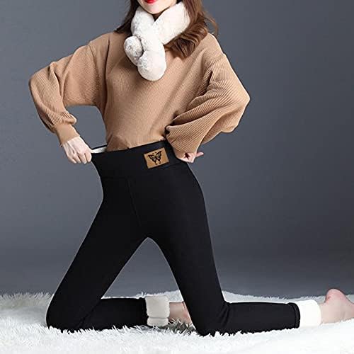 JSAIERL FLEECE Alinhado Leggings quentes de inverno para mulheres meninas de espessura perneiras térmicas de cintura alta calças longas de calças longas