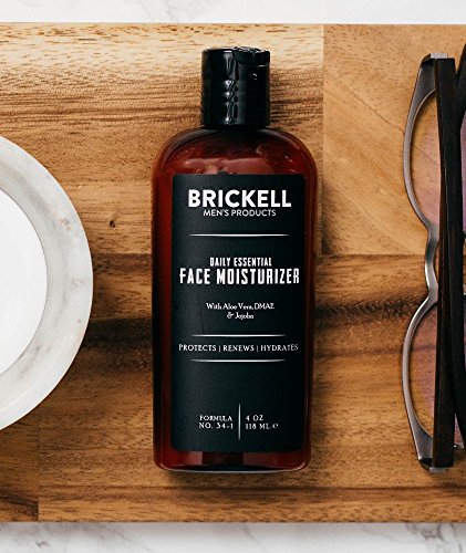 Hidratante de rosto diário de Brickell para homens para homens, loção de rosto de absorção rápida natural e orgânica com ácido hialurônico,
