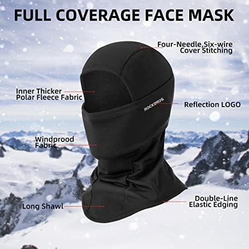 Máscara de esqui de rockbros balaclava para homens lenço de clima frio à prova de vento Women Women Women Deck mais
