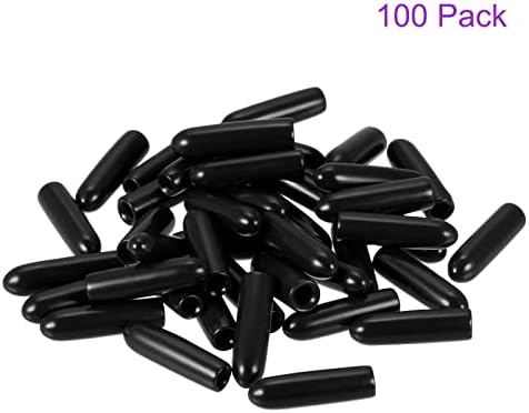 DMIOTECH 100 pacote de 2mm ID Protetores de rosca preta Tampas de borracha Tampas de parafusos para parafuso para parafuso Móveis