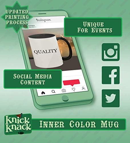 Presentes de Knick Knack Glornia - 11oz Hashtag Ceramic Colored Handle and Inside Coffee Cup Cup, preto