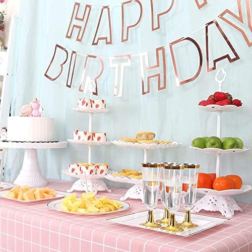 Renslat Bolo de plástico Stand Home Party Display Stand Decoração de casamento Desktop Tarde Tarde Birthday Birthday Fudge Bandejas